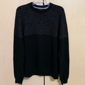 Ted Baker London Sweater Mens Long Sleeve Ribbed Crew Neck Black Size 4 (Large))